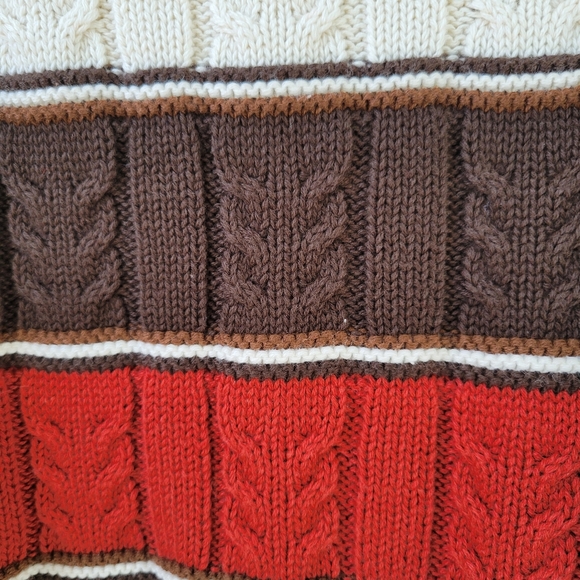 Janie and Jack Cable Knit Color Block Button up Fall Cardigan Sweater 4 - Picture 9 of 10